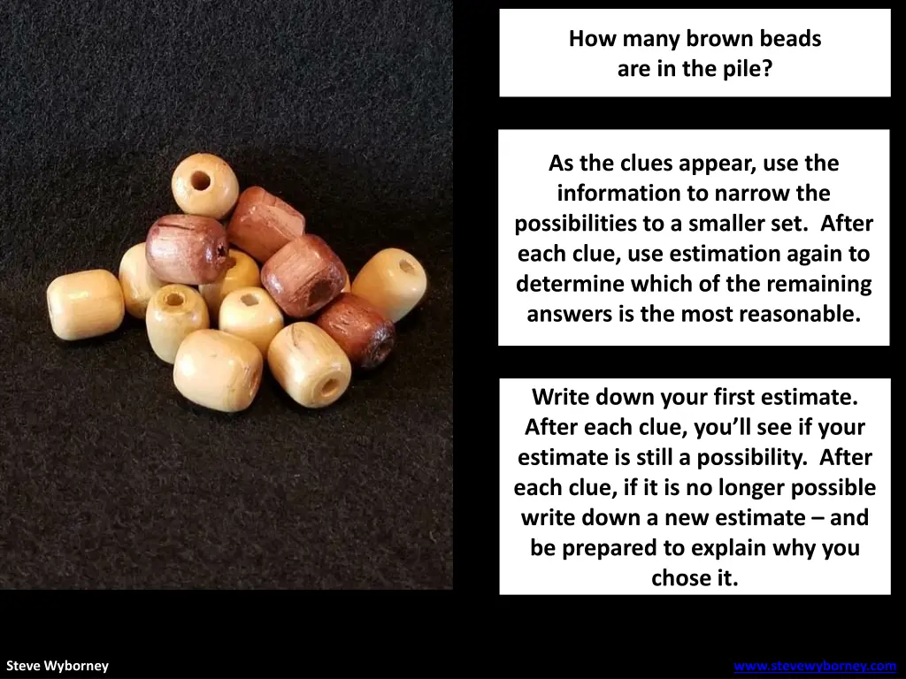 how many brown beads are in the pile