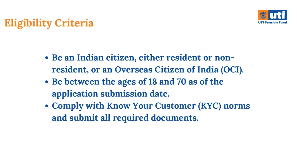 eligibility criteria