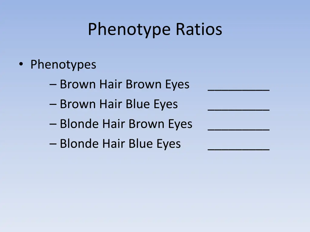 phenotype ratios