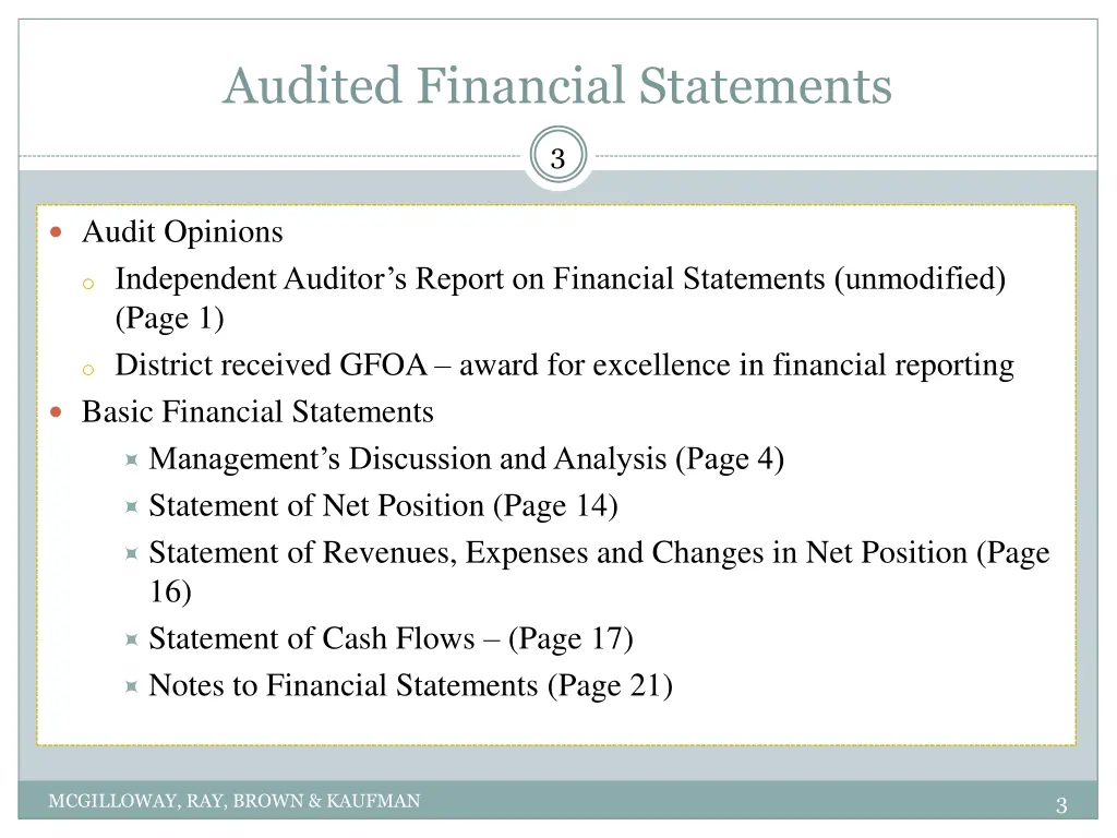 audited financial statements