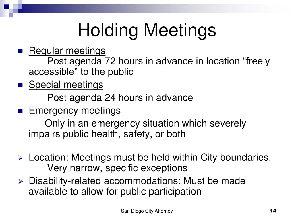 holding meetings