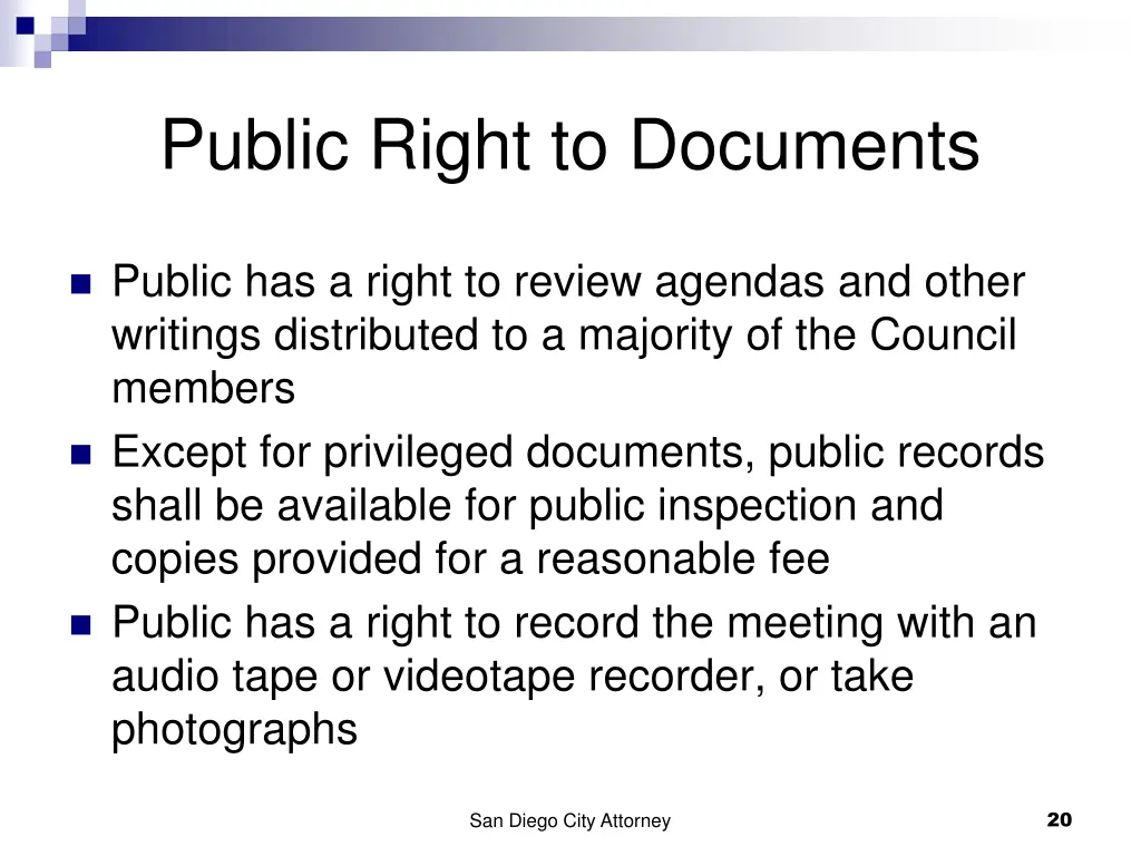 public right to documents