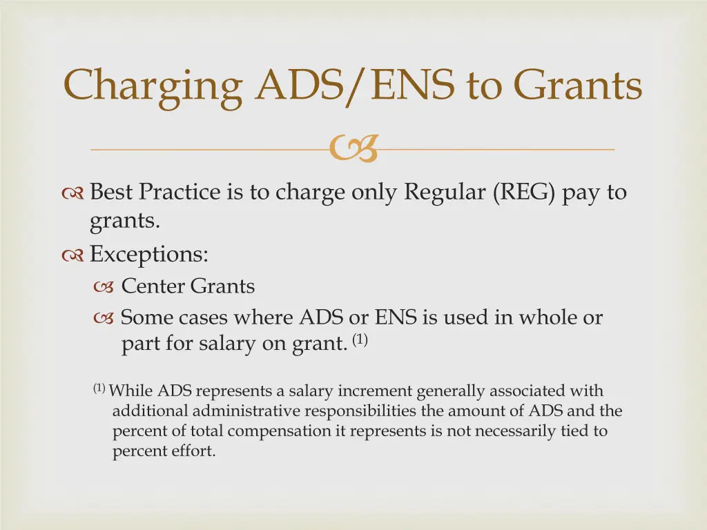 charging ads ens to grants