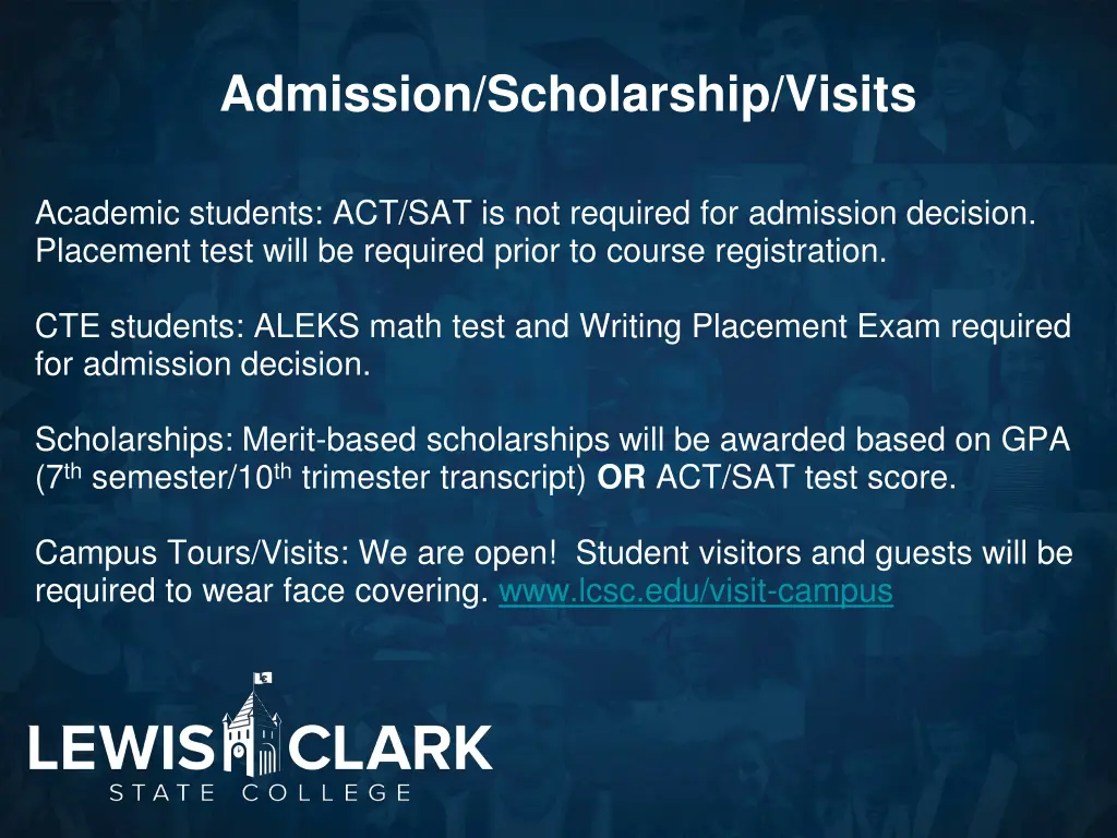 admission scholarship visits