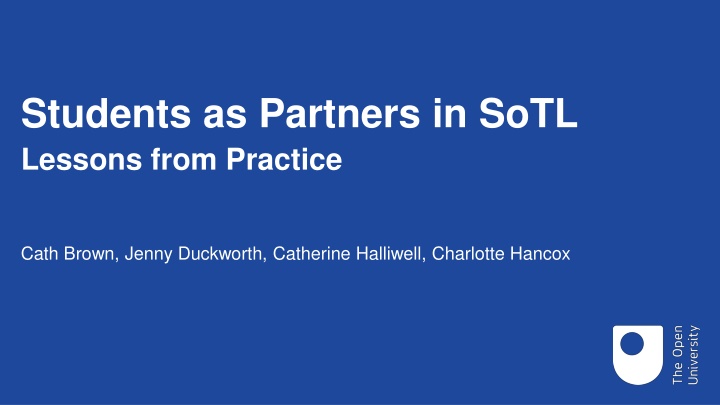 students as partners in sotl lessons from practice