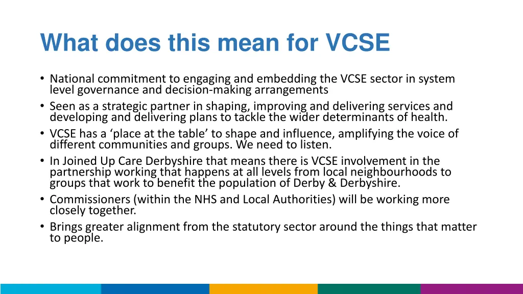 what does this mean for vcse