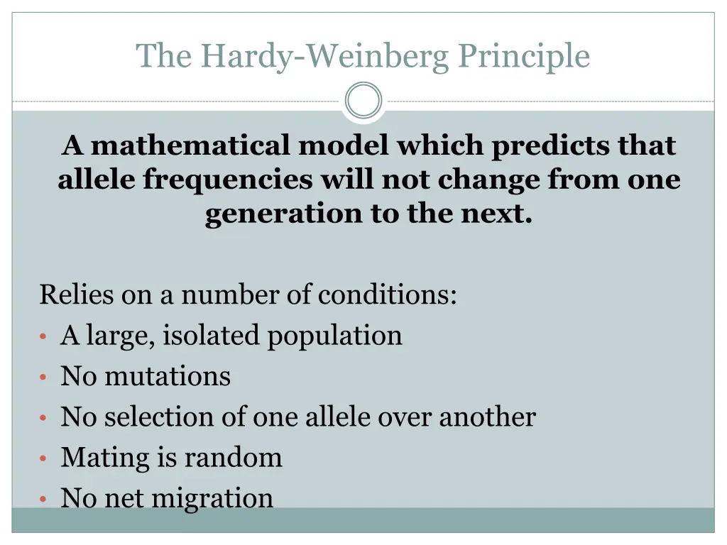 the hardy weinberg principle