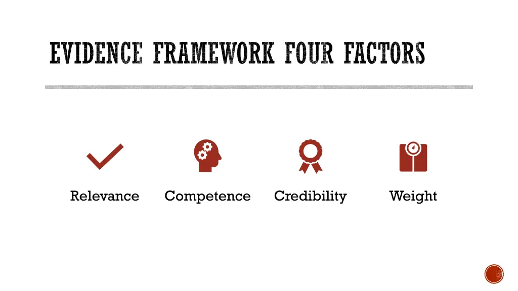 evidence framework four factors