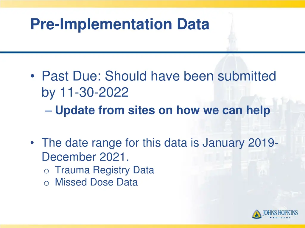 pre implementation data