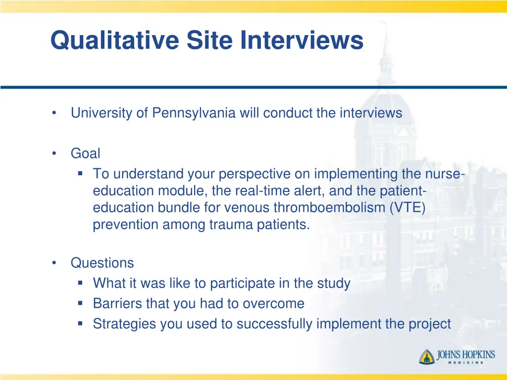 qualitative site interviews