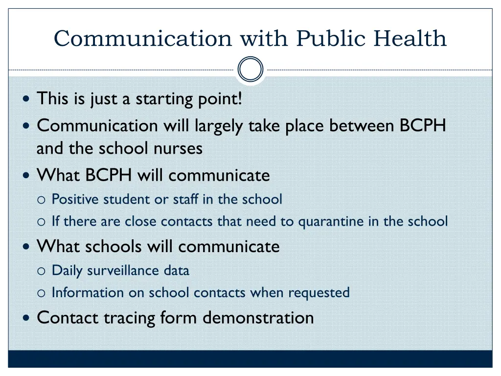 communication with public health