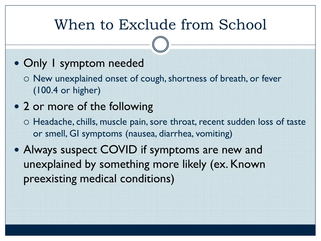 when to exclude from school