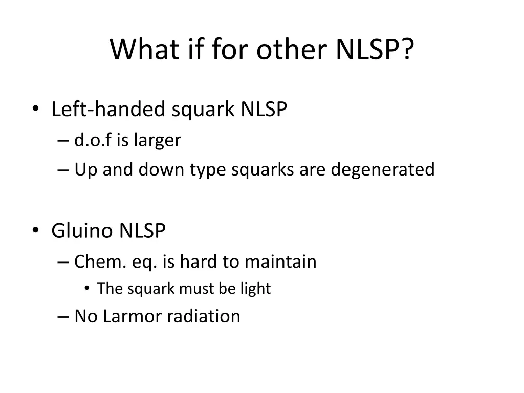 what if for other nlsp