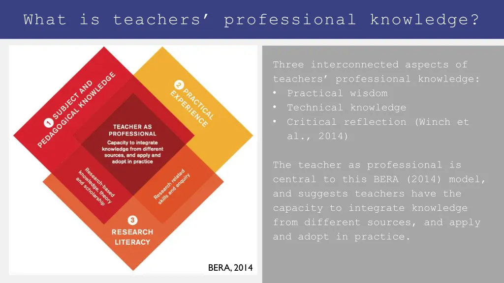 what is teachers professional knowledge