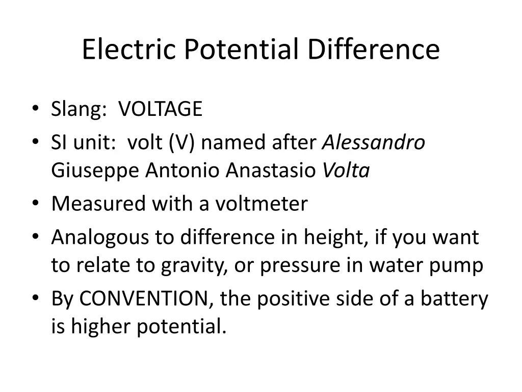 electric potential difference 1