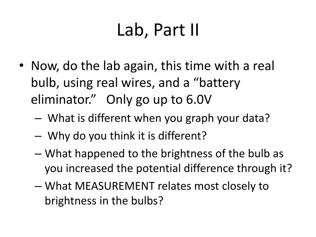 lab part ii