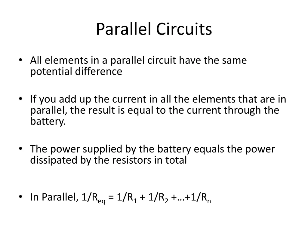 parallel circuits