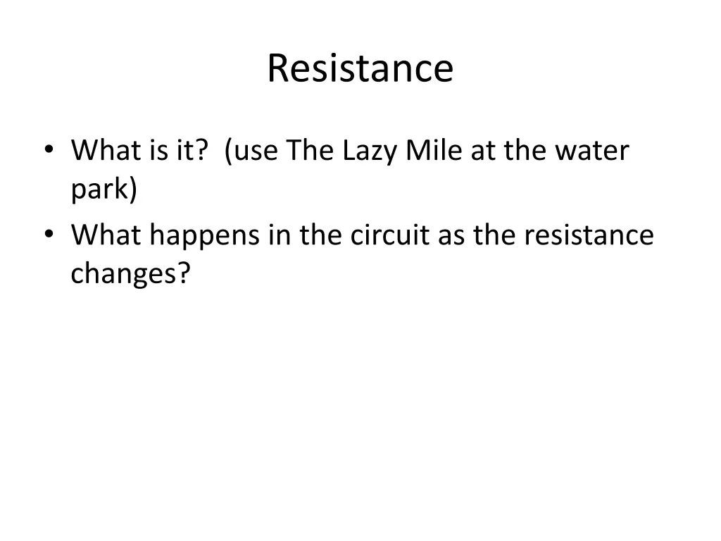 resistance