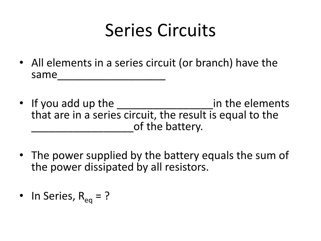 series circuits