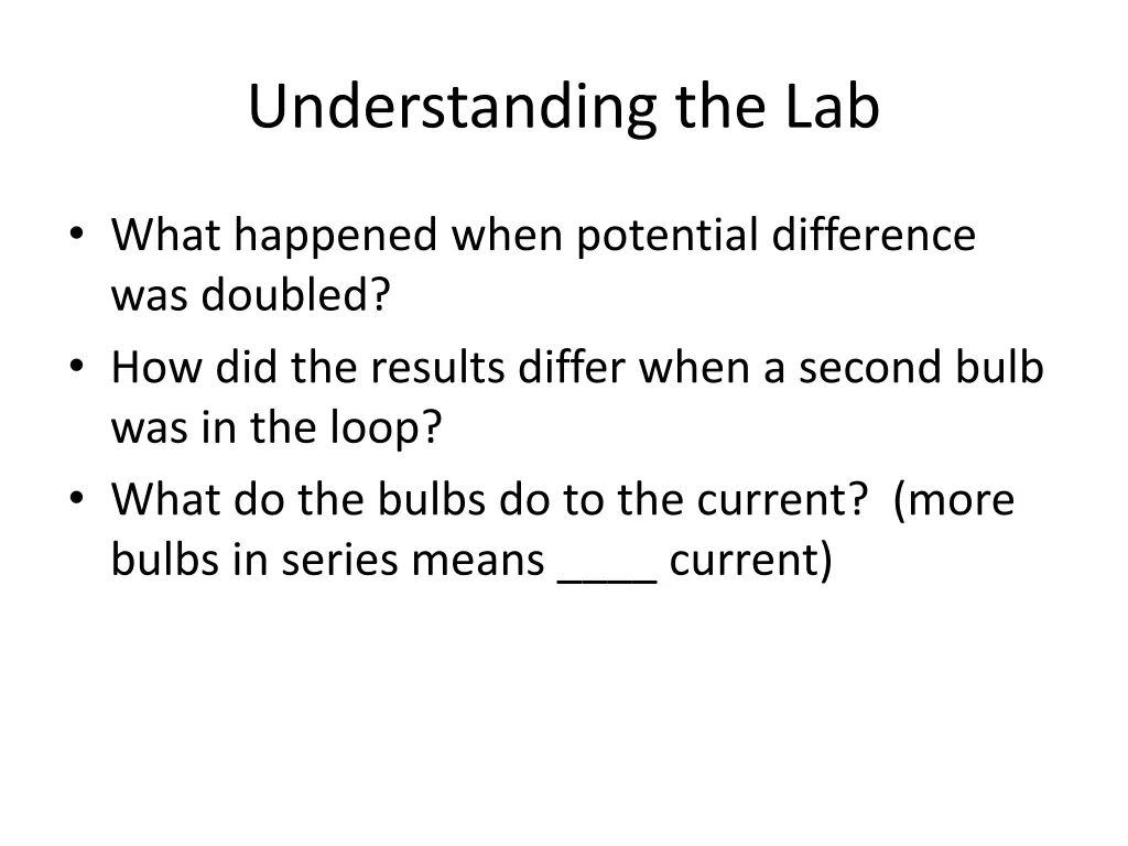 understanding the lab