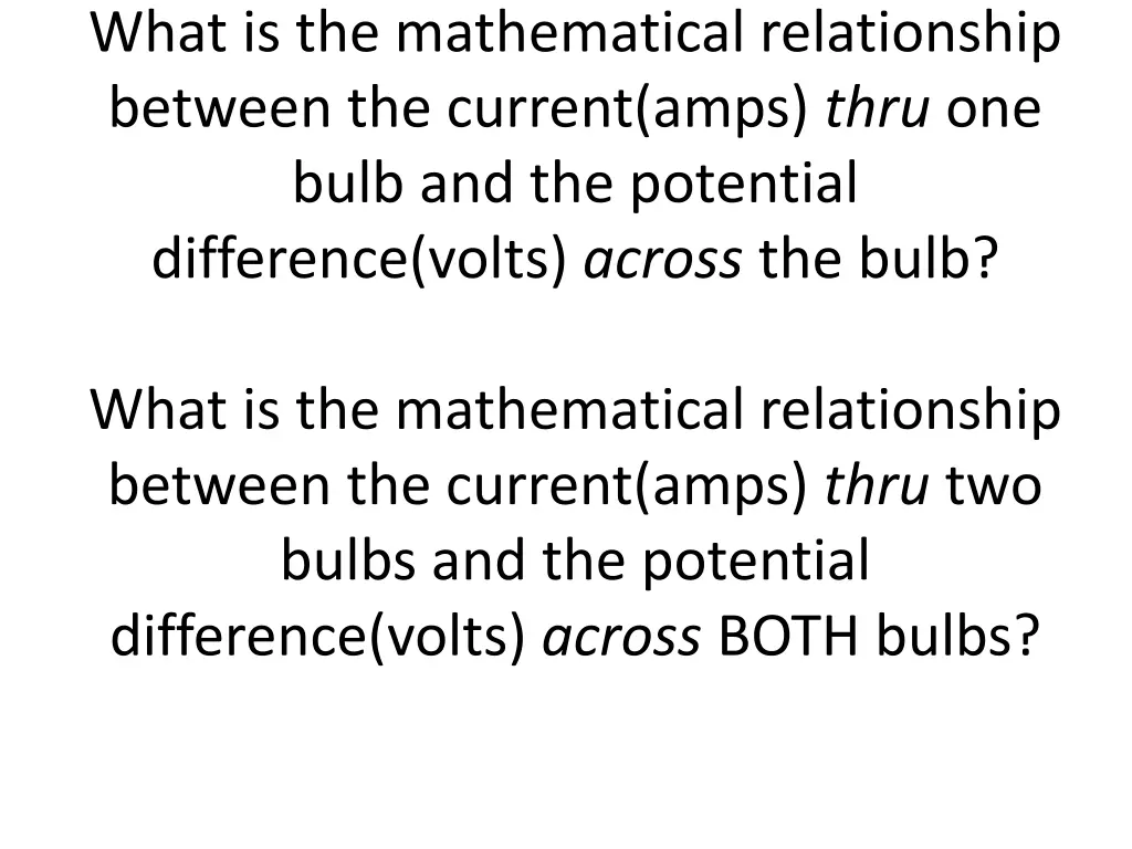 what is the mathematical relationship between