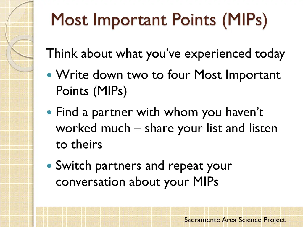 most important points mips