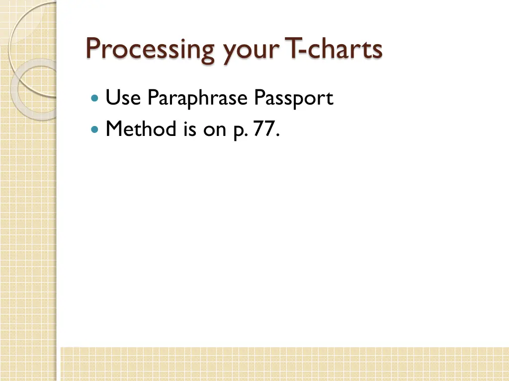 processing your t charts