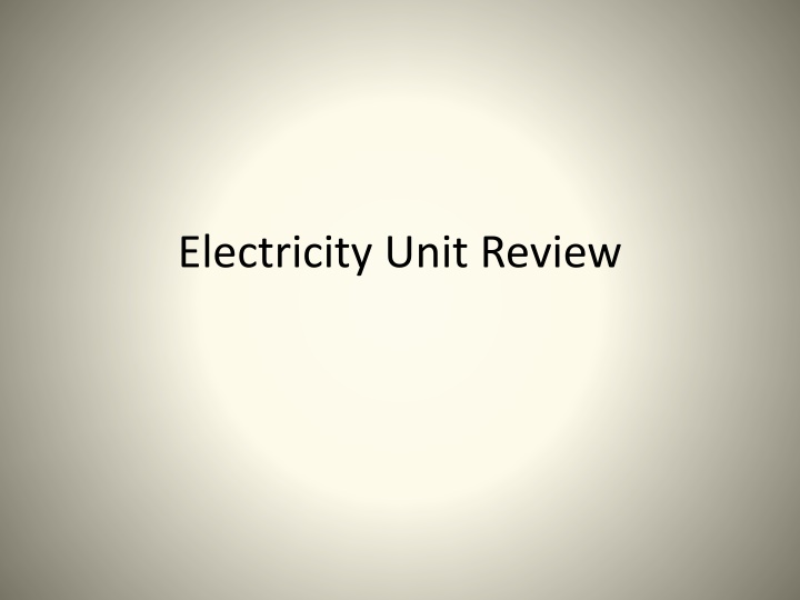 electricity unit review