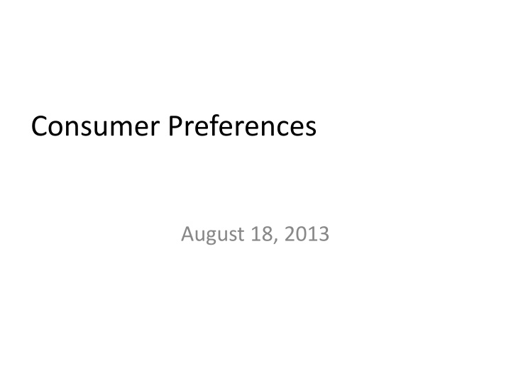 consumer preferences