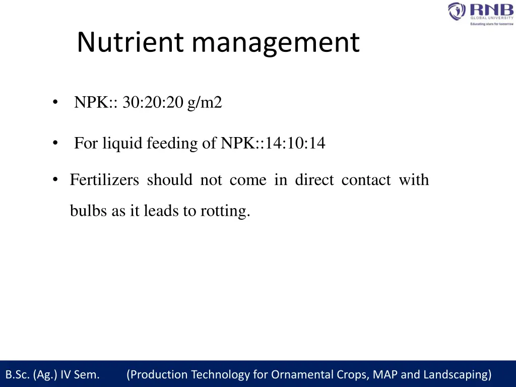 nutrient management