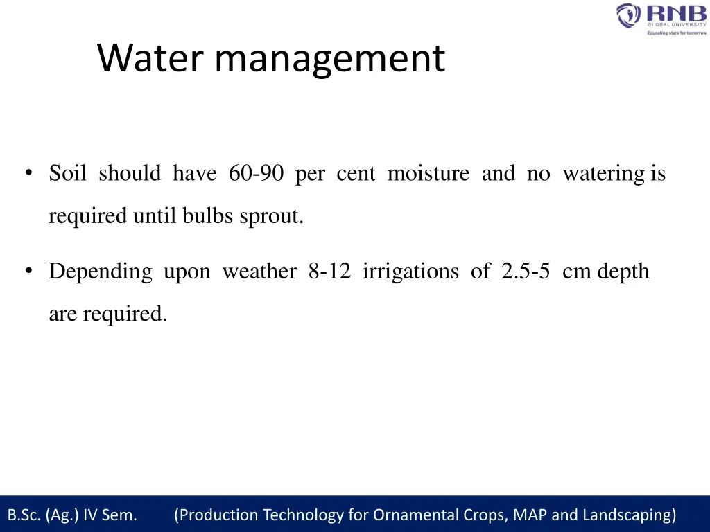 water management