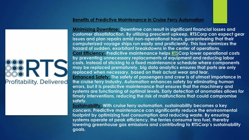 benefits of predictive maintenance in cruise