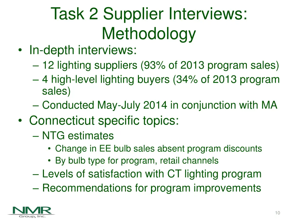 task 2 supplier interviews methodology in depth