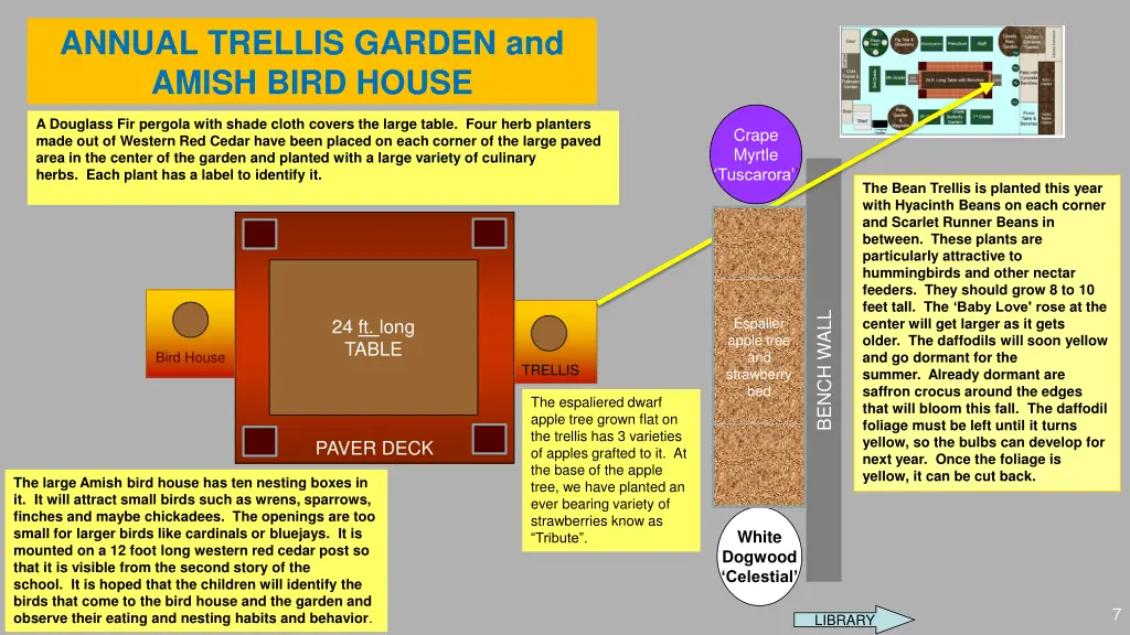 annual trellis garden and amish bird house