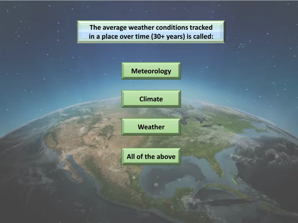 the average weather conditions tracked in a place