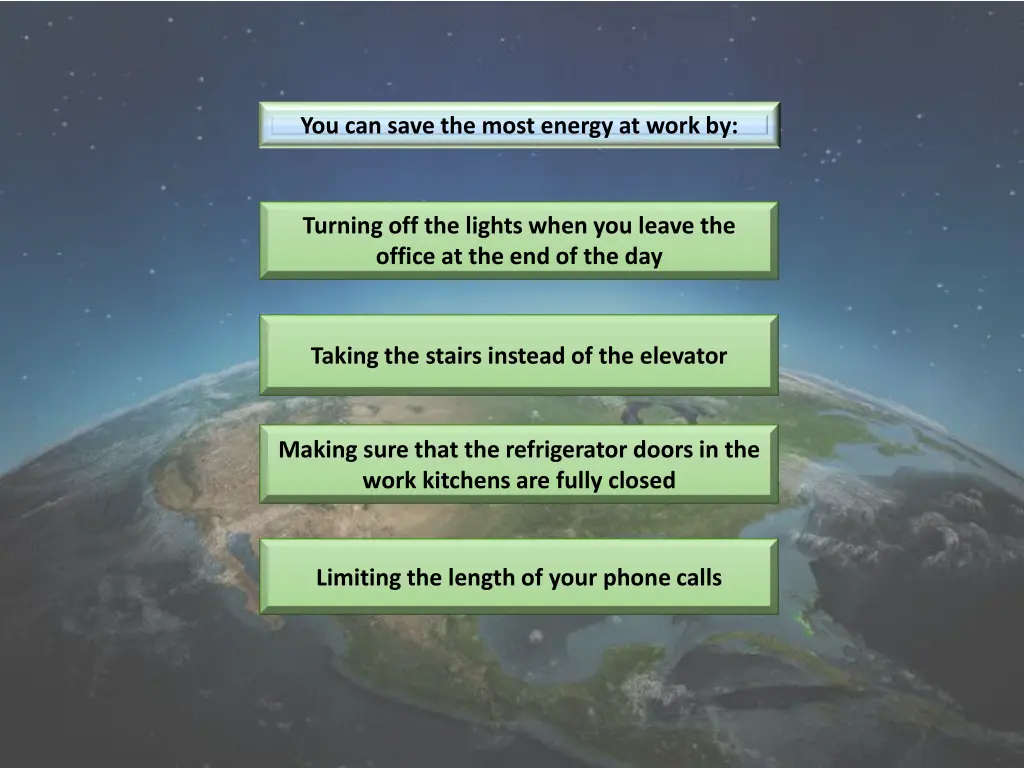 you can save the most energy at work by