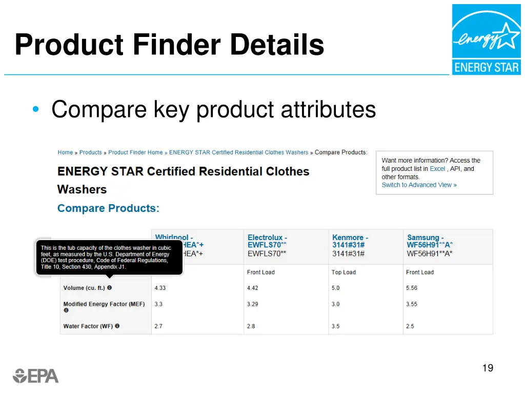 product finder details