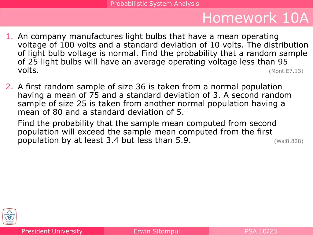 probabilistic system analysis 1