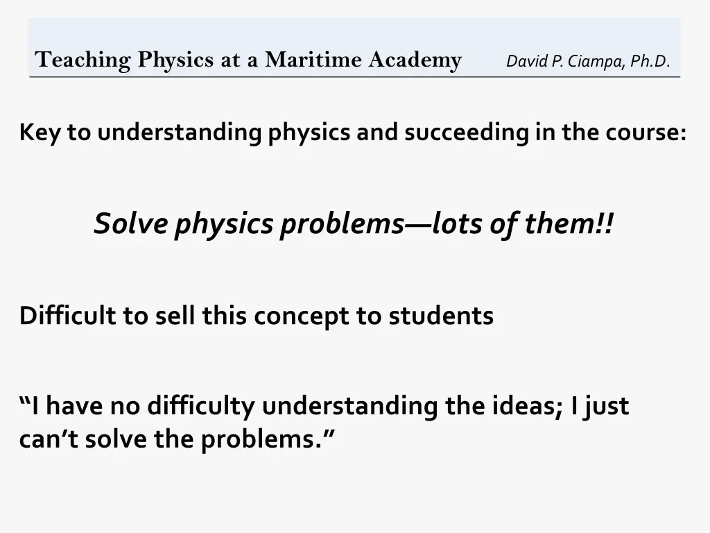 teaching physics at a maritime academy david 1