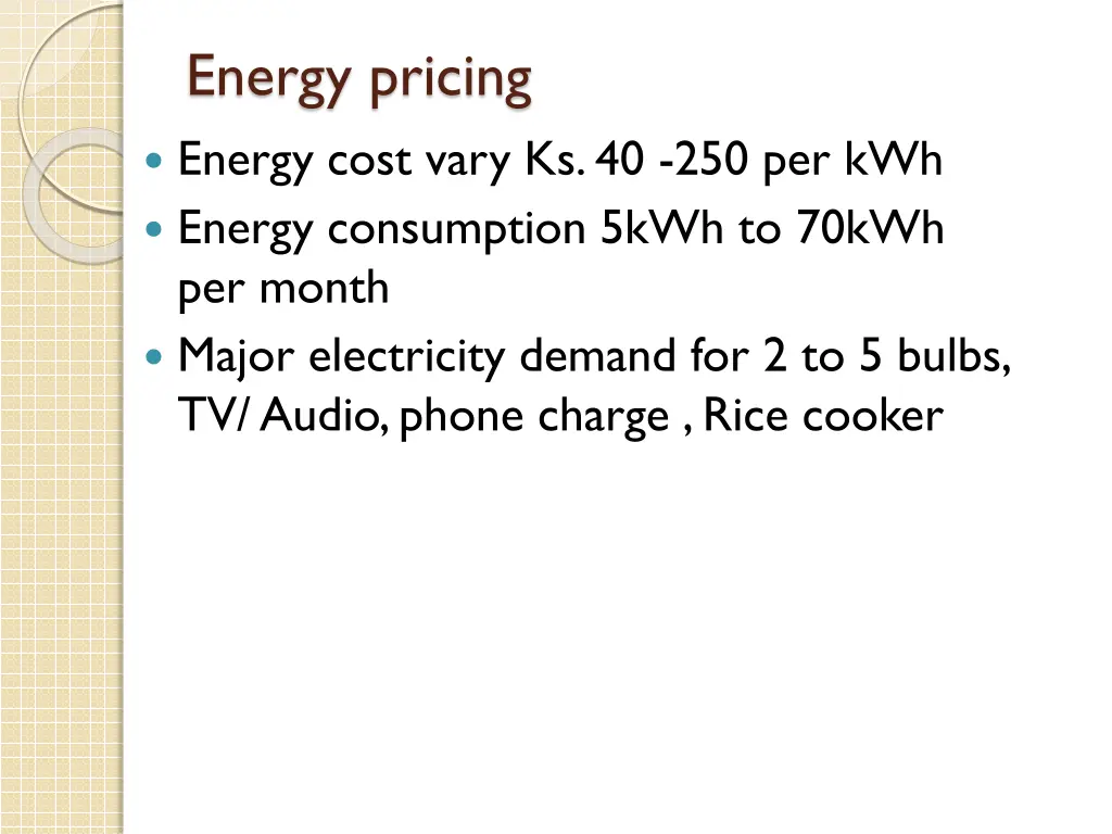 energy pricing