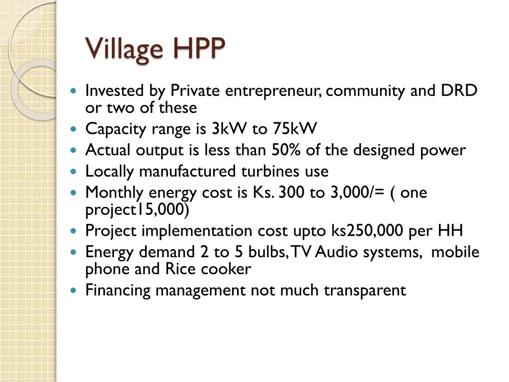 village hpp