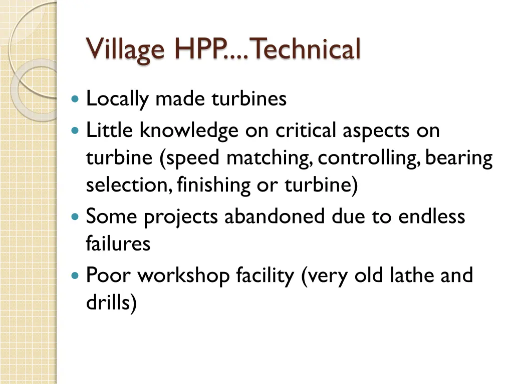 village hpp technical