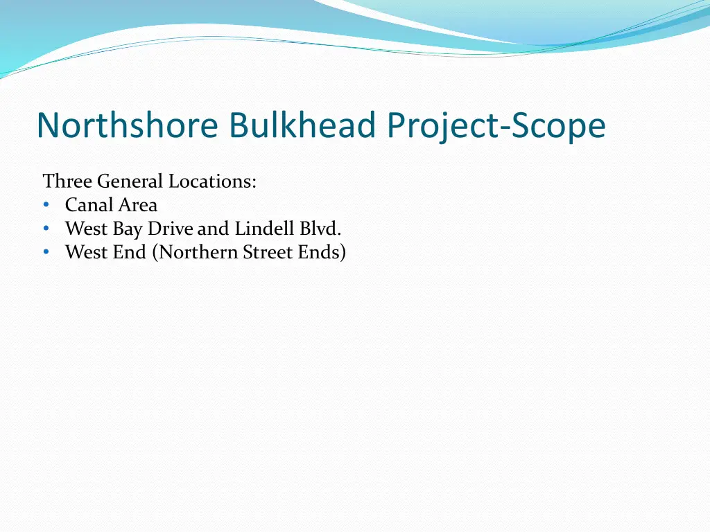 northshore bulkhead project scope