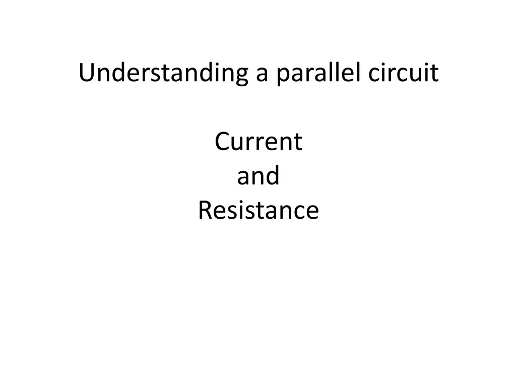 understanding a parallel circuit 1