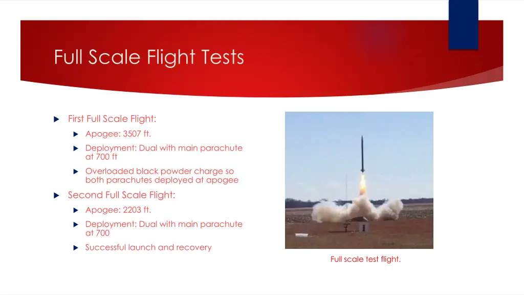 full scale flight tests