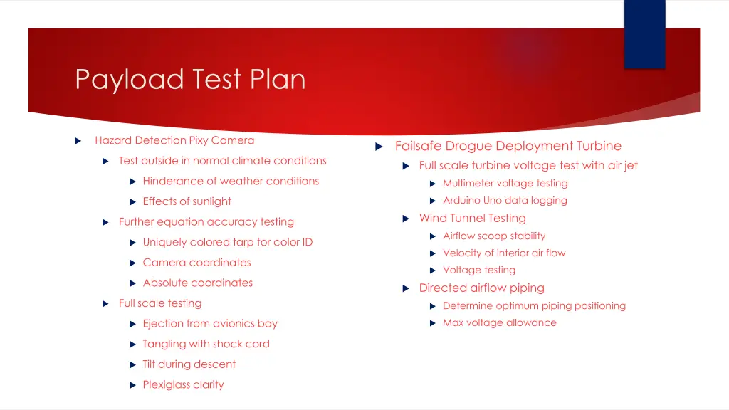 payload test plan