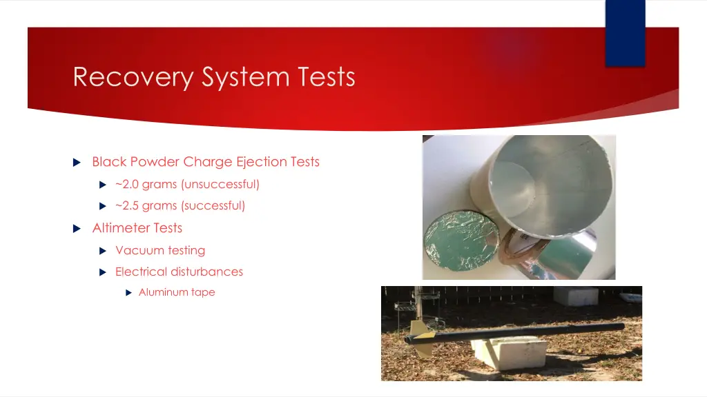 recovery system tests