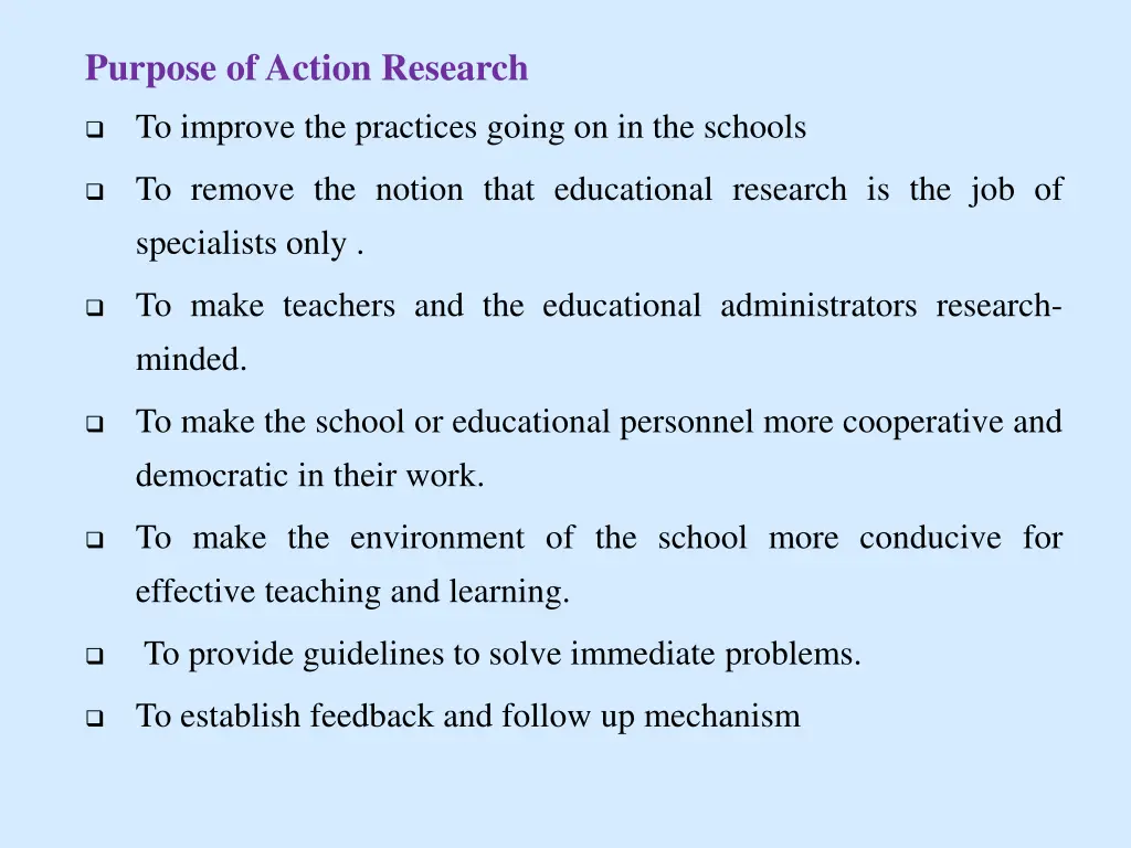 purpose of action research