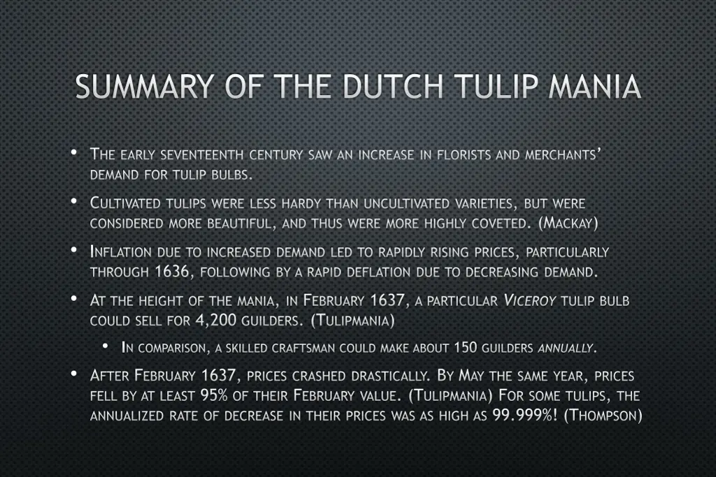 summary of the dutch tulip mania