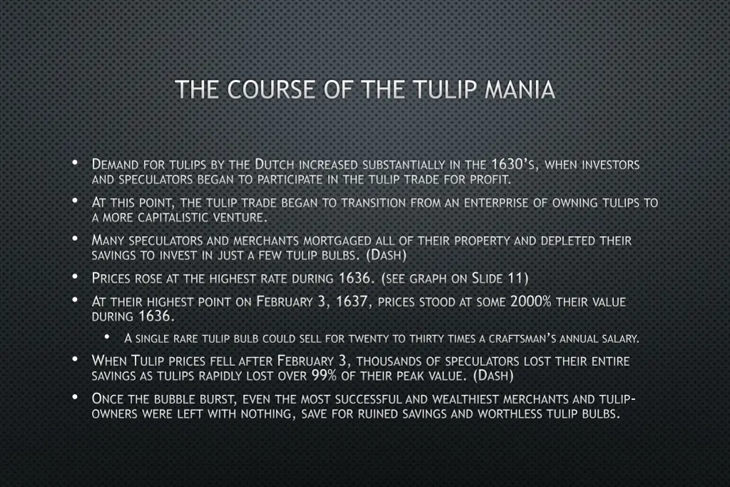 the course of the tulip mania